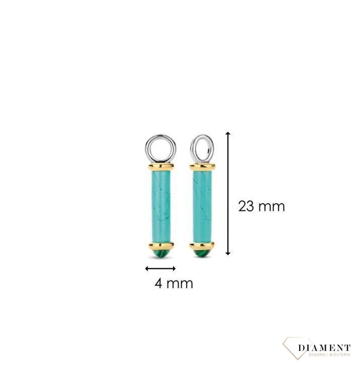 Srebrna zawieszka do kolczyków TI SENTO kapsuły turkus, malachit 9234TQ (2).jpg