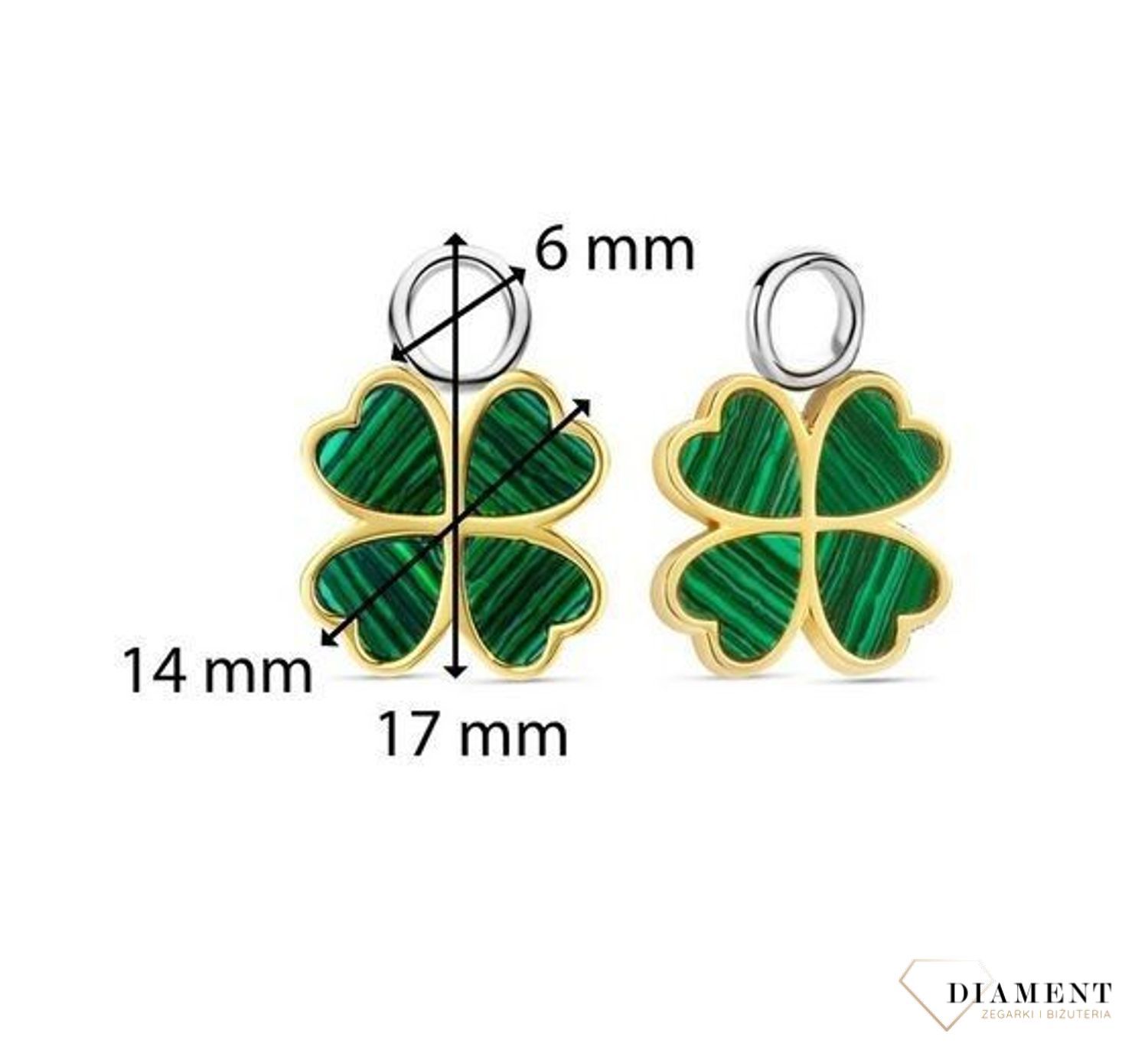 Srebrna zawieszka do kolczyków TI SENTO malachit Koniczynkidds (3).jpg