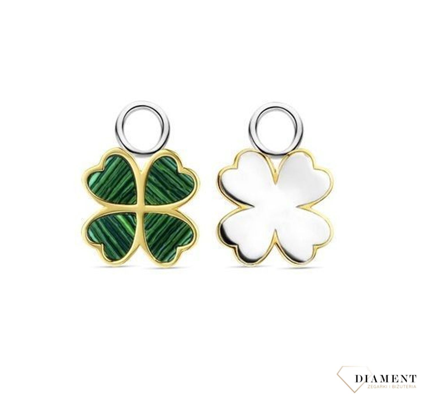 Srebrna zawieszka do kolczyków TI SENTO malachit Koniczynkidds (3).jpg