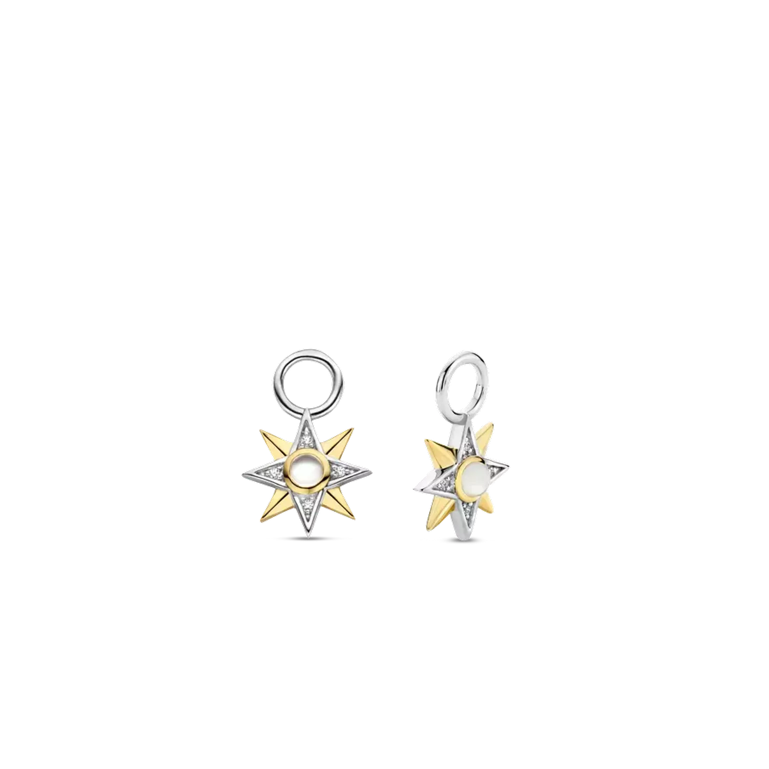 Srebrne zawieszki do kolczyków pokryte złotem TI SENTO Ośmioramienna gwiazda 9266MW Zawieszki marki TI SENTO wykonany z najwyższej próby rodowanego srebra 925. Twórz własne kompozycję tworząc z marką TI SENTO. Idealny pomysł.webp