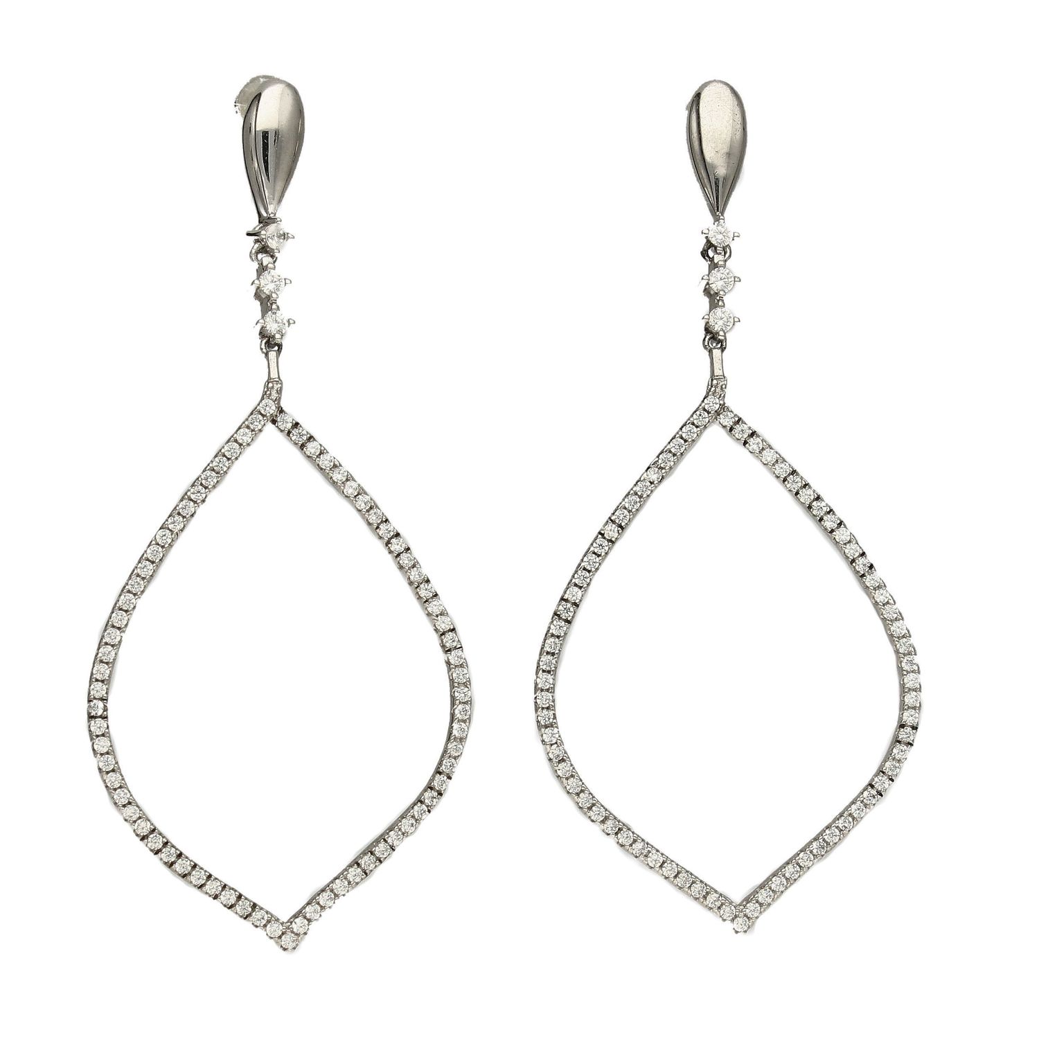 Kolczyki srebrne wiszące 'Białe cyrkonie panna młoda' A14452WA białe cyrkonie.jpg