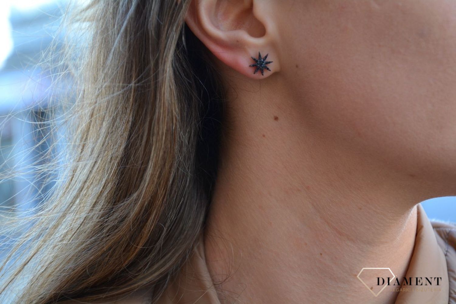 Kolczyki srebrne słoneczka LineArgent czarne cyrkonie A-15528-N.jpg