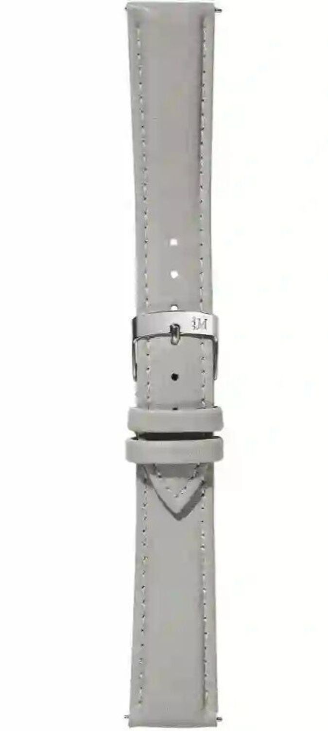 Szary pasek Morellato Vegan A01D5050C47093CR14 o szerokości 14 mm. Wykonany ze skóry wegańskiej, jednolity z przeszyciem, styl casual, klasyczna srebrna sprzączka. Idealny do zegarków damskich.1.jpg