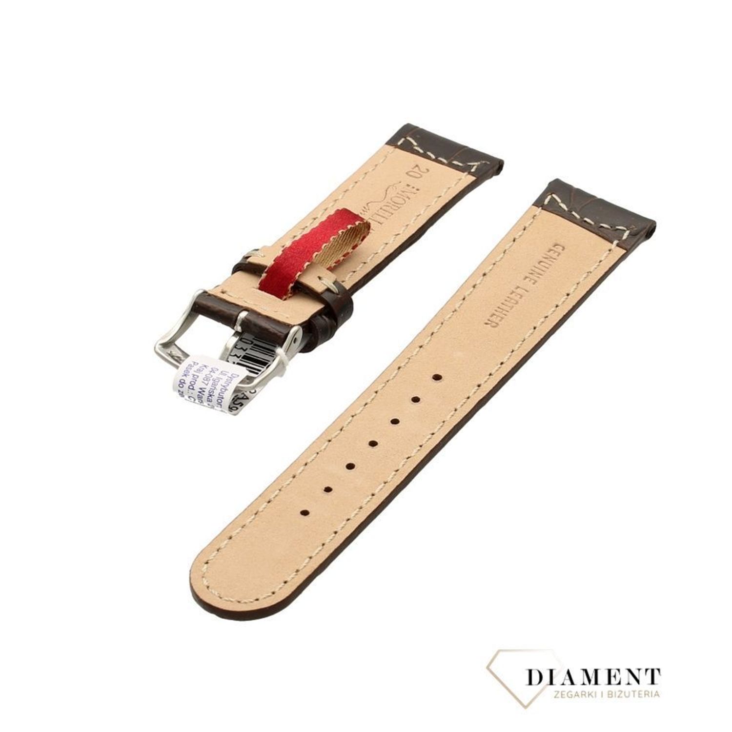 Oryginalny pasek Morellato A01U3882A59030CR brąz 20mm (1).jpg