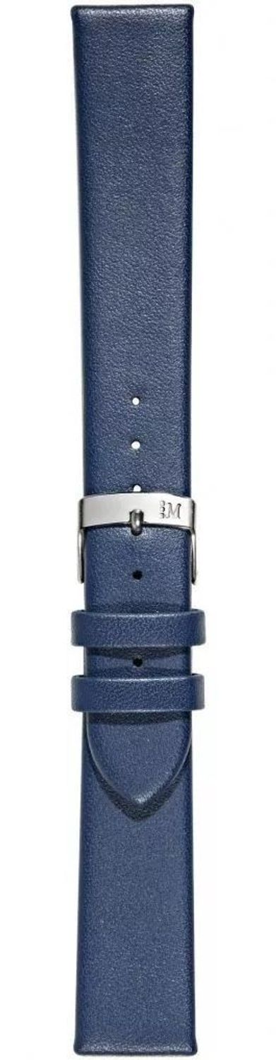 Skórzany pasek do zegarka Morellato A01X5200875062CR22 w granatowym kolorze. Szerokość 22 mm, styl casual, srebrna sprzączka, gładka faktura. Gwarancja 2 lata.1.jpg