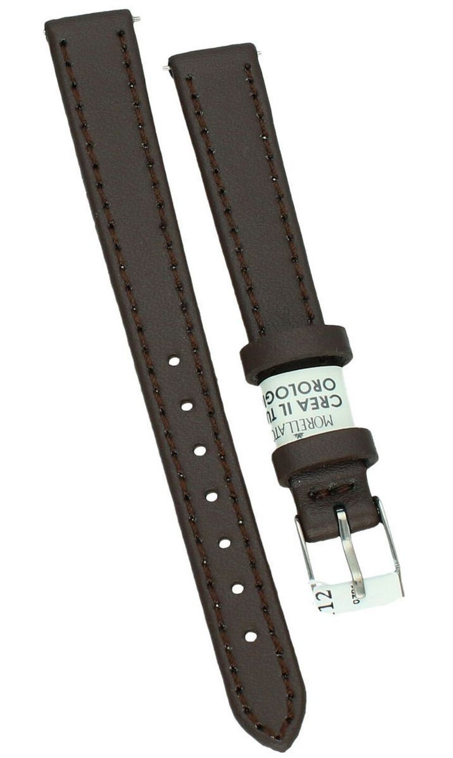 Brązowy pasek skórzany do zegarka Morellato 12 mm A01X5202875032CR12. Quick pin, srebrna błyszcząca sprzączka, skóra naturalna. Włoska jakość i elegancja.11.jpg