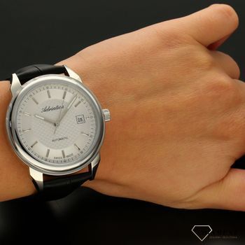 Zegarek męski Adriatica Automatic Czarny pasek A1072.5213A ✅ Zegarek męski w klasycznej odsłonie o eleganckim wyglądzie napędzany mechanicznie z automatycznym naciągiem.  (2).jpg