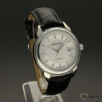 Zegarek męski Adriatica Automatic Czarny pasek A1072.5213A ✅ Zegarek męski w klasycznej odsłonie o eleganckim wyglądzie napędzany mechanicznie z automatycznym naciągiem.  (3).jpg