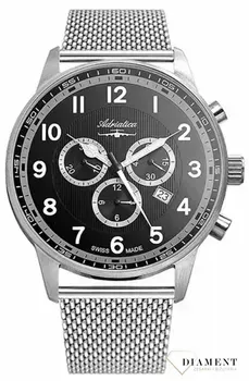 Męski zegarek Adriatica A1076.5224CH wyposażony jest w kwarcowy mechanizm, zasilany za pomocą baterii. Posiada bardzo wysoką dokładność mierzenia czasu.webp