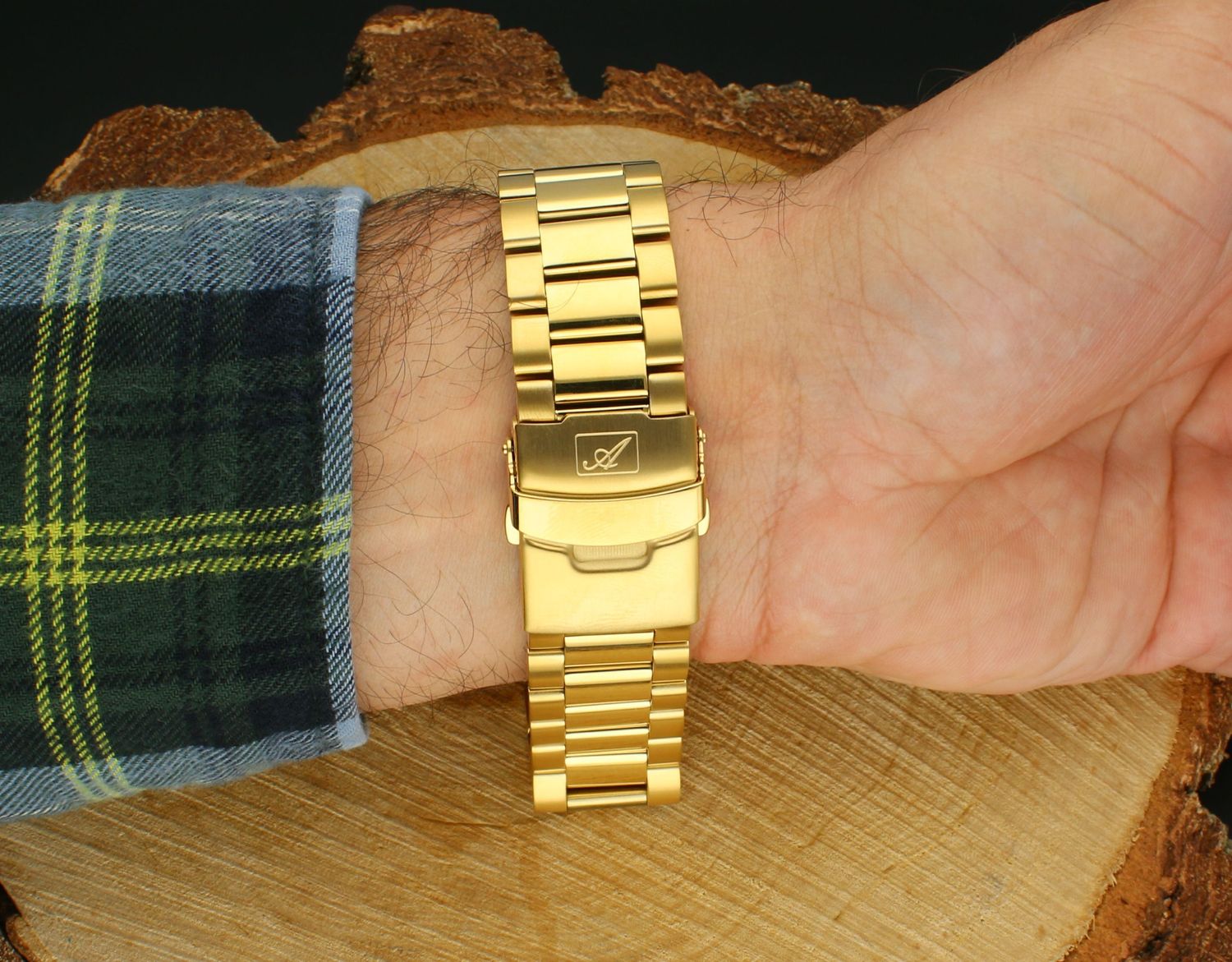 Zegarek męski Adriatica A1139.1114CHN Sapphire Chronograph złoty – szwajcarski, kwarcowy, szafirowe szkło.jpg