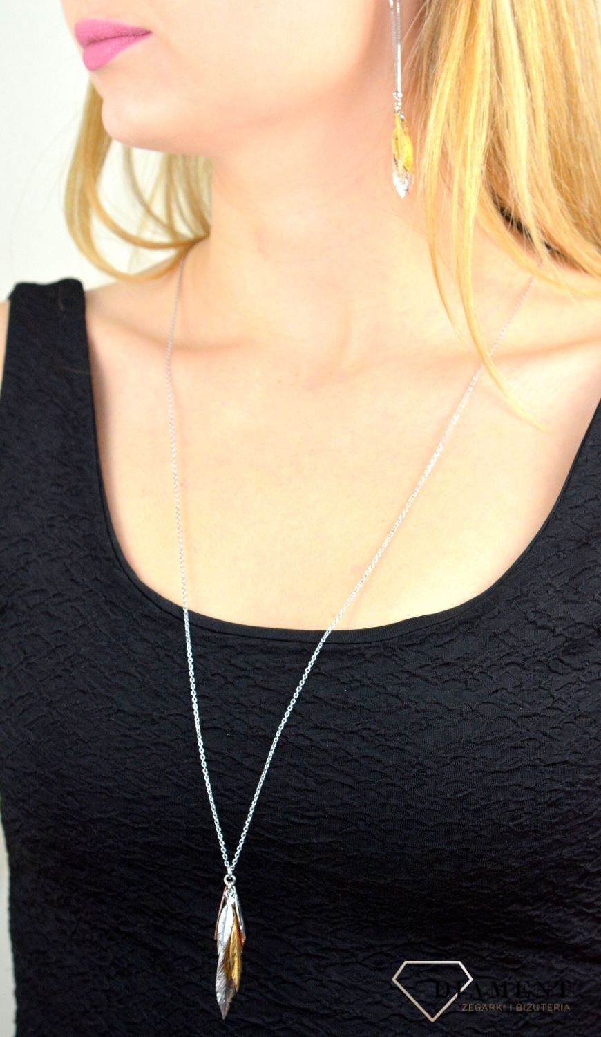 Srebrny naszyjnik damski piórka 85 cm A122 (2).jpg