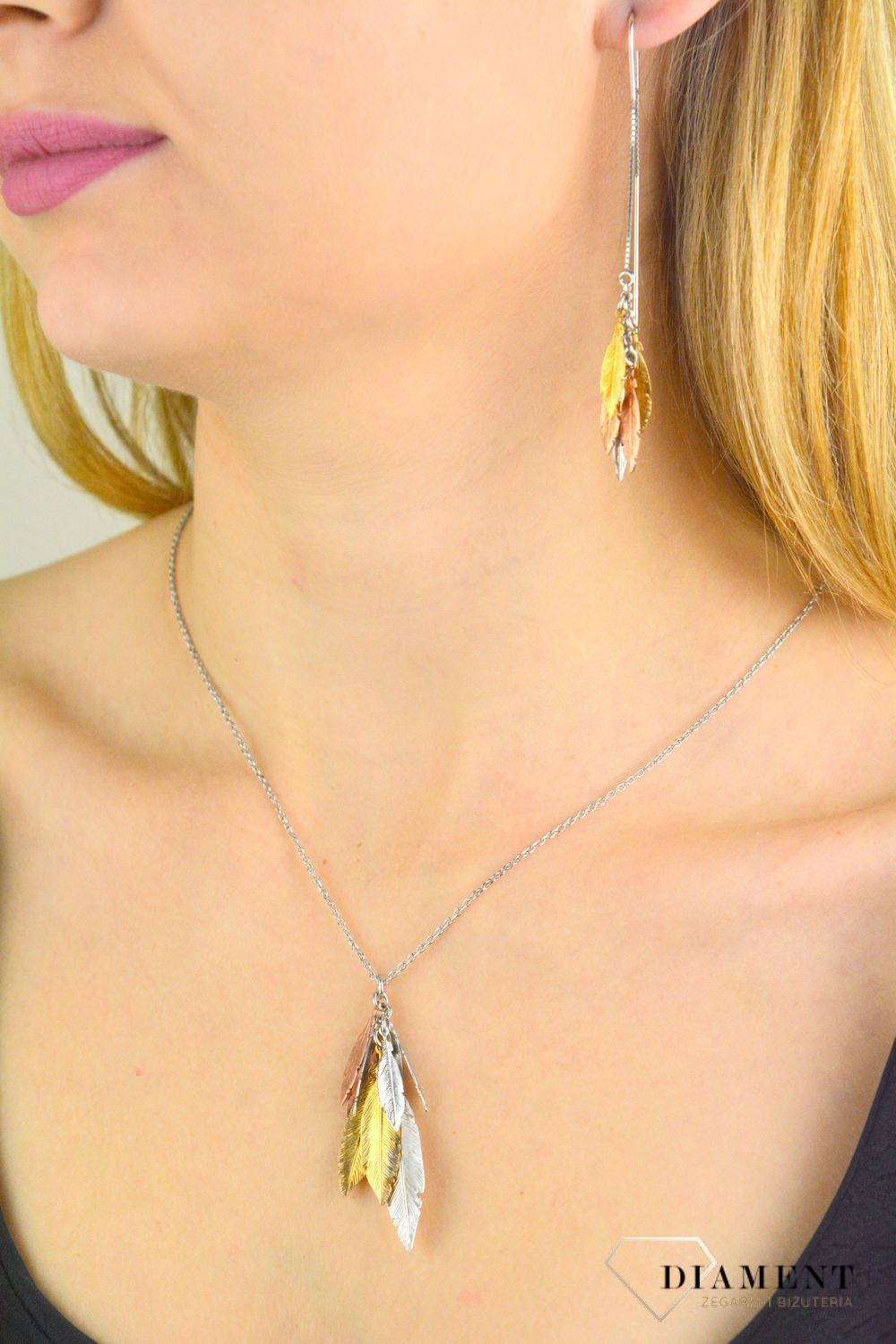 Srebrny naszyjnik damski piórka 85 cm A122 (2).jpg
