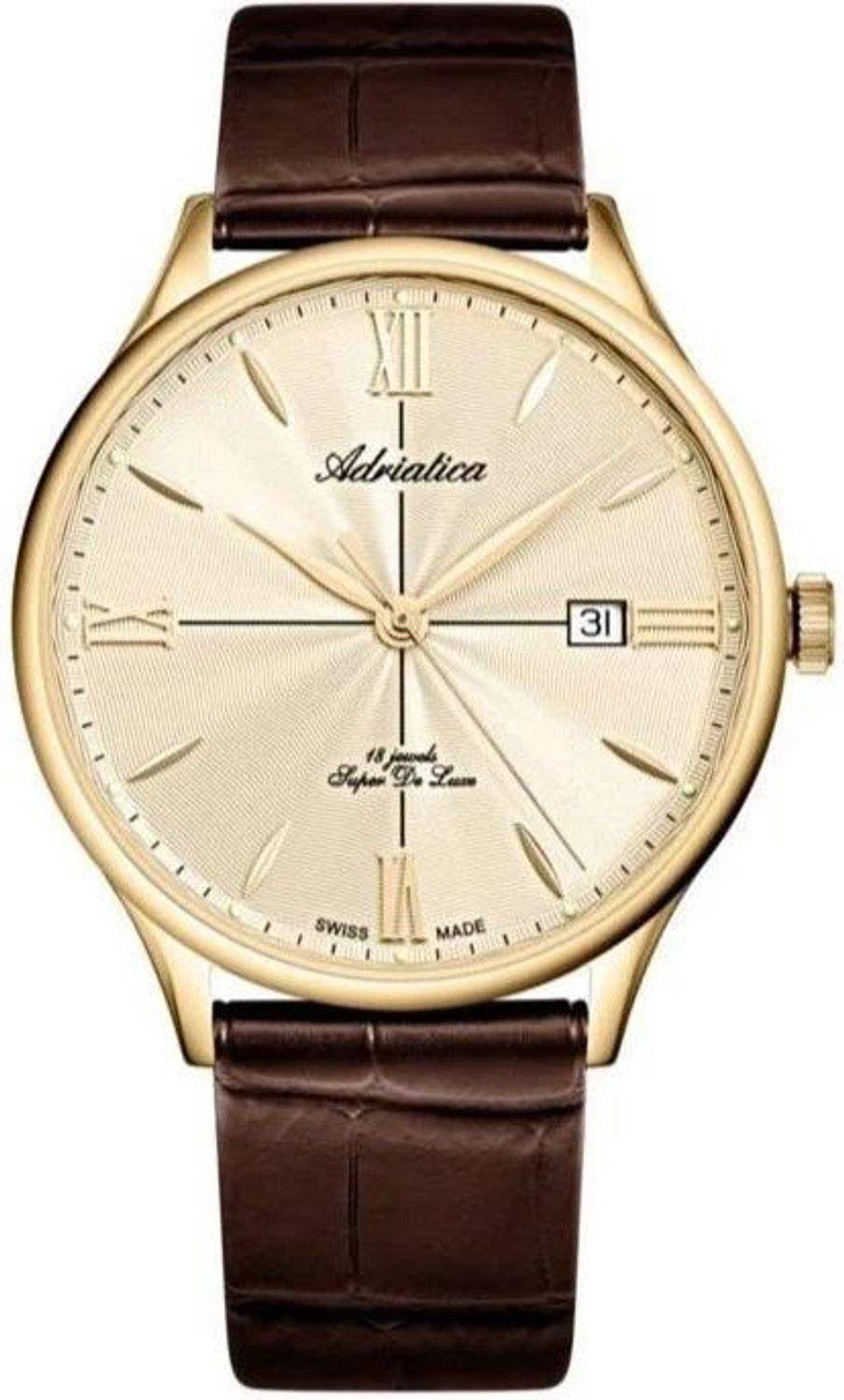 Zegarek męski Adriatica A1230.1261MXLC Super de Luxe – mechaniczny, złoty kolor.jpg