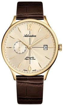 Zegarek męski Adriatica A1230.1B51A Automatic Super de Luxe – złoty kolor, szafirowe szkło.jpg