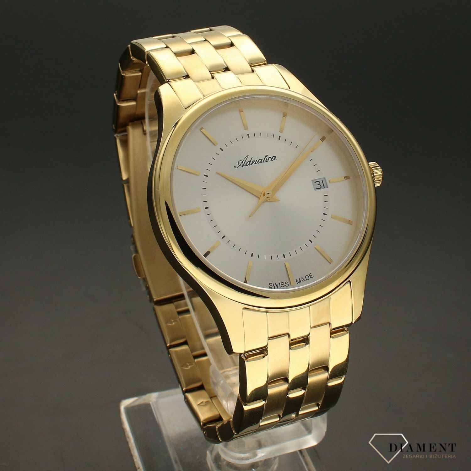 Zegarek męski złoty na bransolecie Adriatica A1279.1113Q.jpg