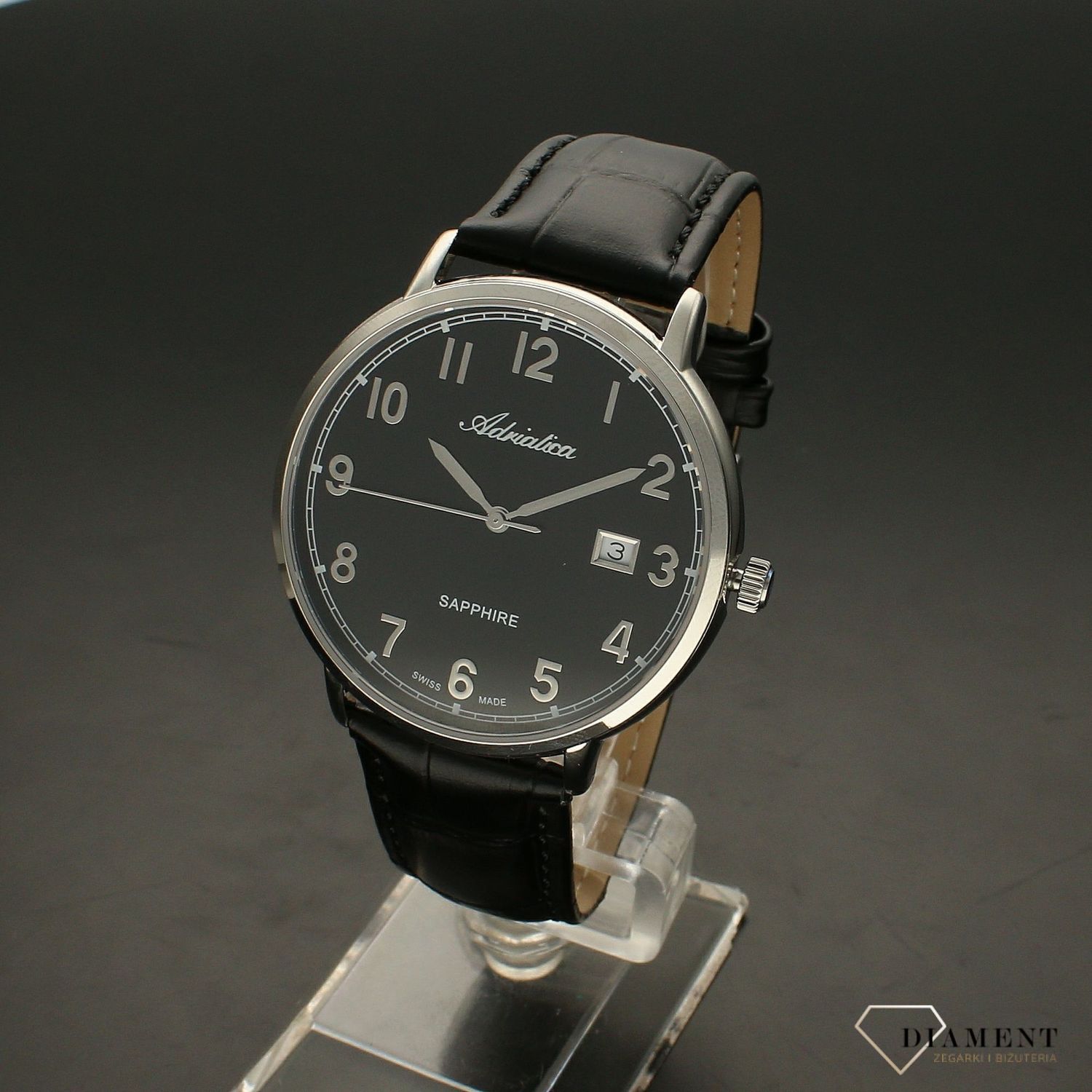 Zegarek męski Adriatica na czarnym pasku A1283.5224Q.webp