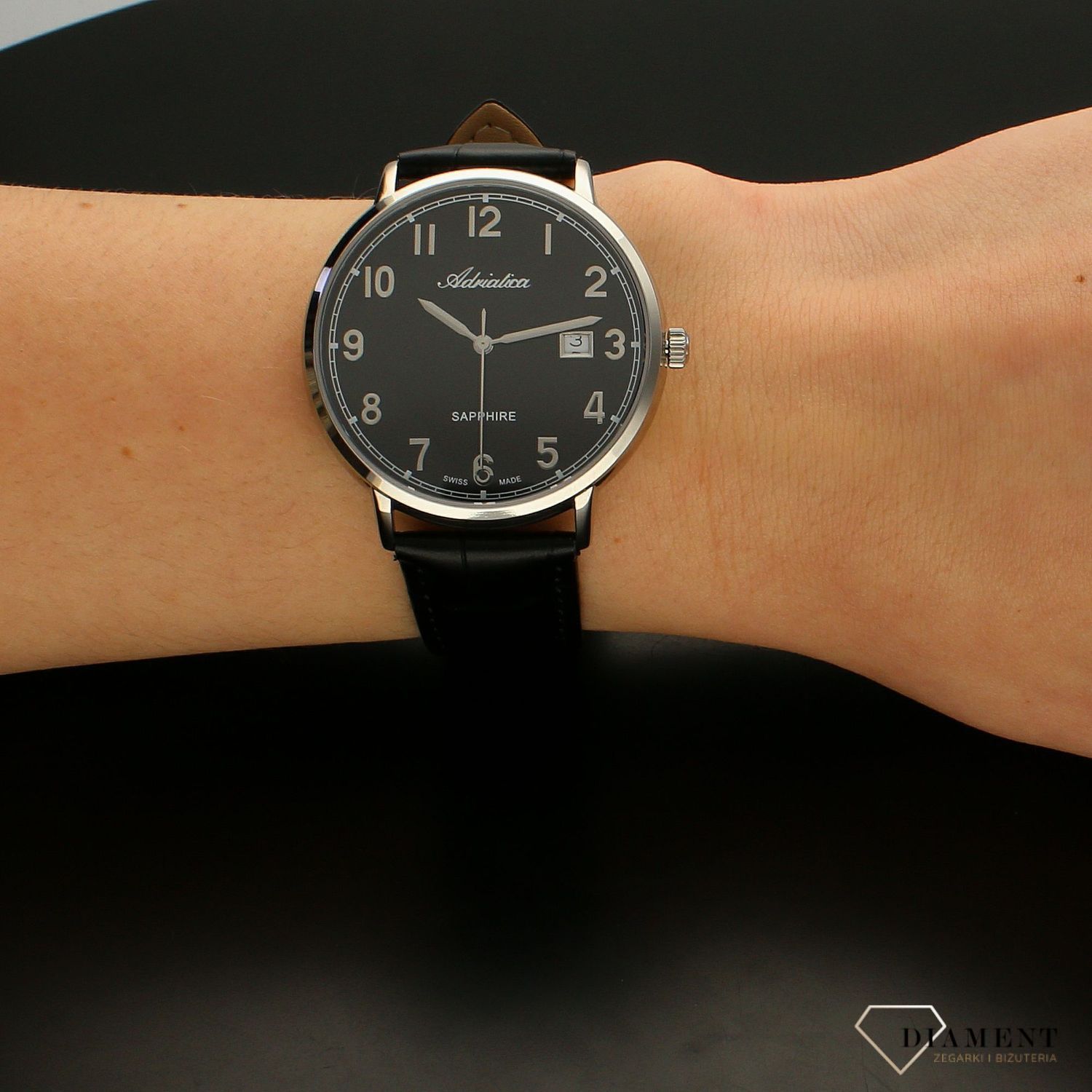 Zegarek męski Adriatica na czarnym pasku A1283.5224Q.webp