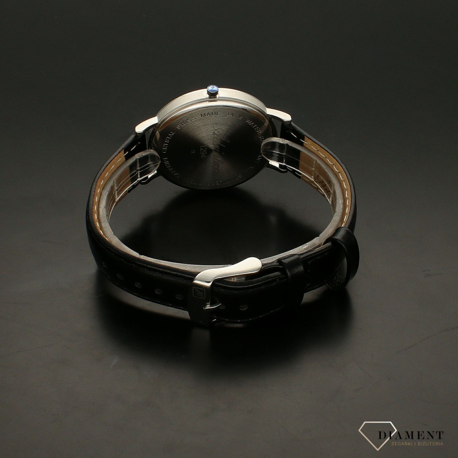 Zegarek męski Adriatica na czarnym pasku A1294.5264Q do garnituru.webp