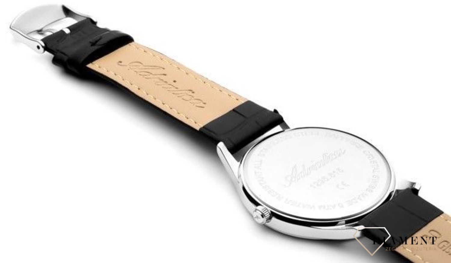 Zegarek męski Adriatica Sapphire A1295.5213Q. Męski zegarek szwajcarski. Zegarek męski Adriatica na pasku. Męski zegarek z szafirowym szkłem. Zegarek Adriatica na prezent dla mężczyzny..jpg