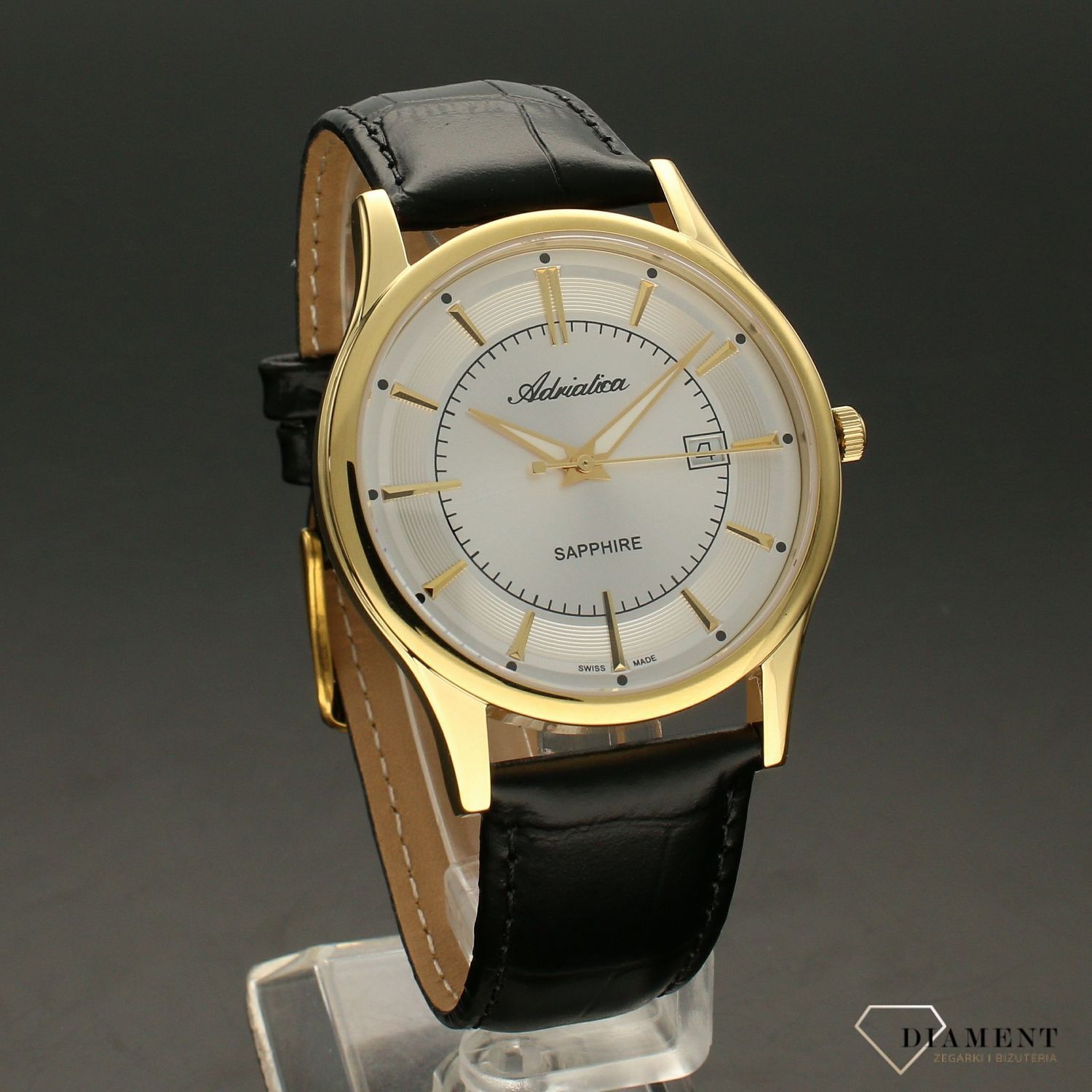 Zegarek męski złoty na pasku Adriatica A1296.1213Q.jpg