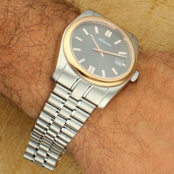 Zegarek męski Adriatica Classic Elegance Quartz A1298.R1R6Q – grafitowa tarcza, różowe złoto bransoleta.jpg