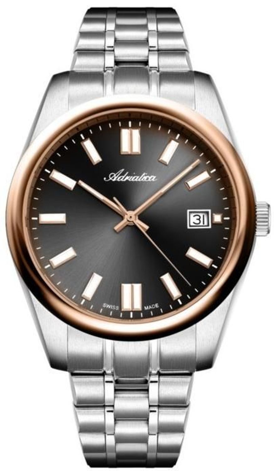 Zegarek męski Adriatica Classic Elegance Quartz A1298.R1R6Q – grafitowa tarcza, różowe złoto.jpg