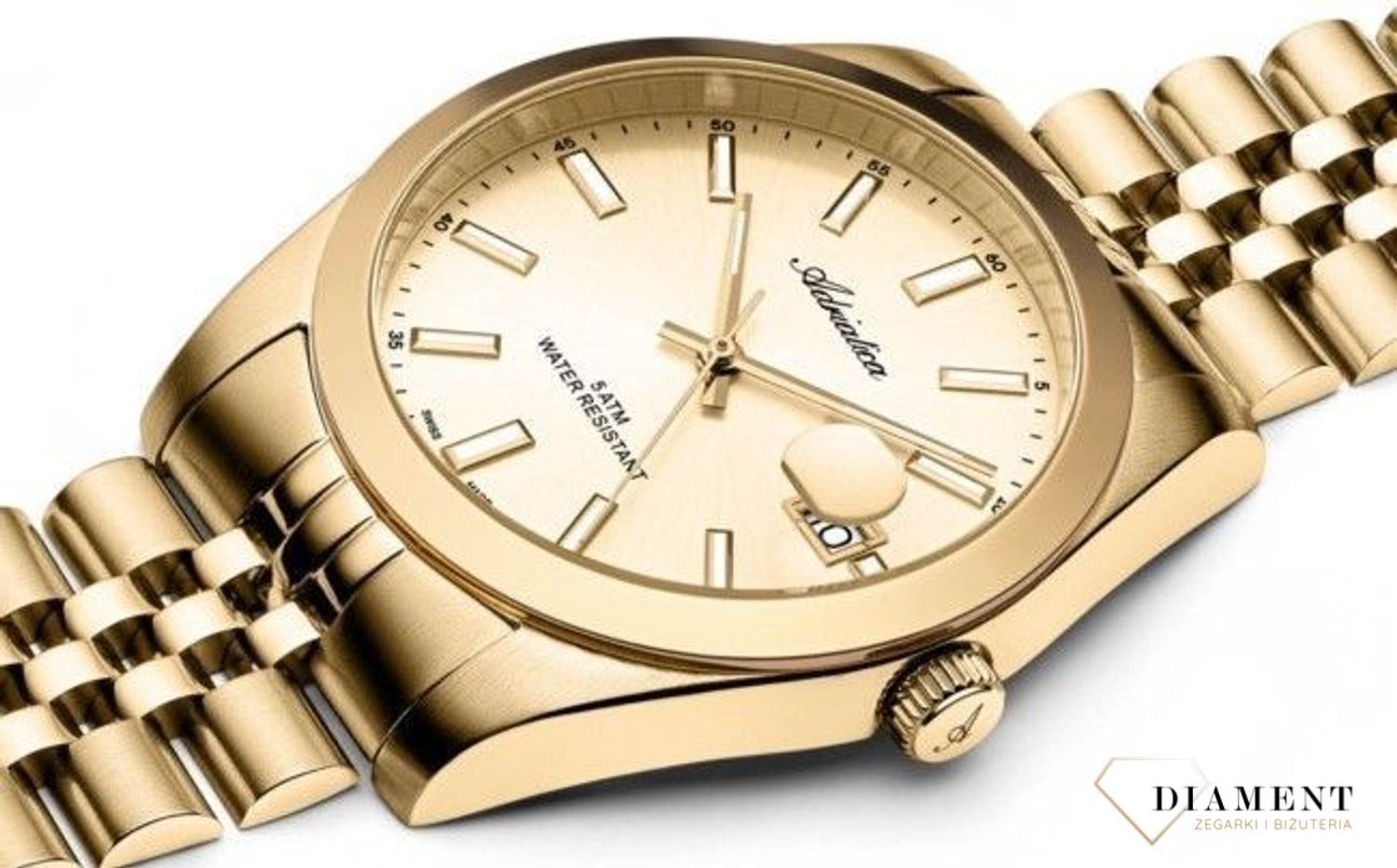 Zegarek męski Adriatica Classic na złotej bransolecie A1299.1111Q.jpg