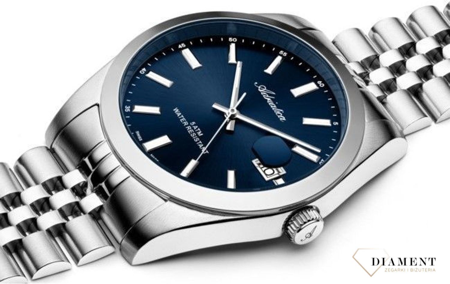 Zegarek męski Adriatica Classic A1299.5115Q. Męski zegarek szwajcarski. Zegarek męski Adriatica na bransolecie. Męski zegarek z szafirowym szkłem. Zegarek Adriatica na prezent dla mężczyzny..jpg