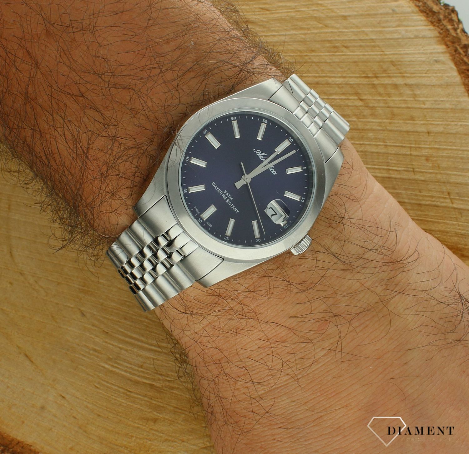 Zegarek męski Adriatica Classic A1299.5115Q. Męski zegarek szwajcarski. Zegarek męski Adriatica na bransolecie. Męski zegarek z szafirowym szkłem. Zegarek Adriatica na prezent dla mężczyzny..jpg