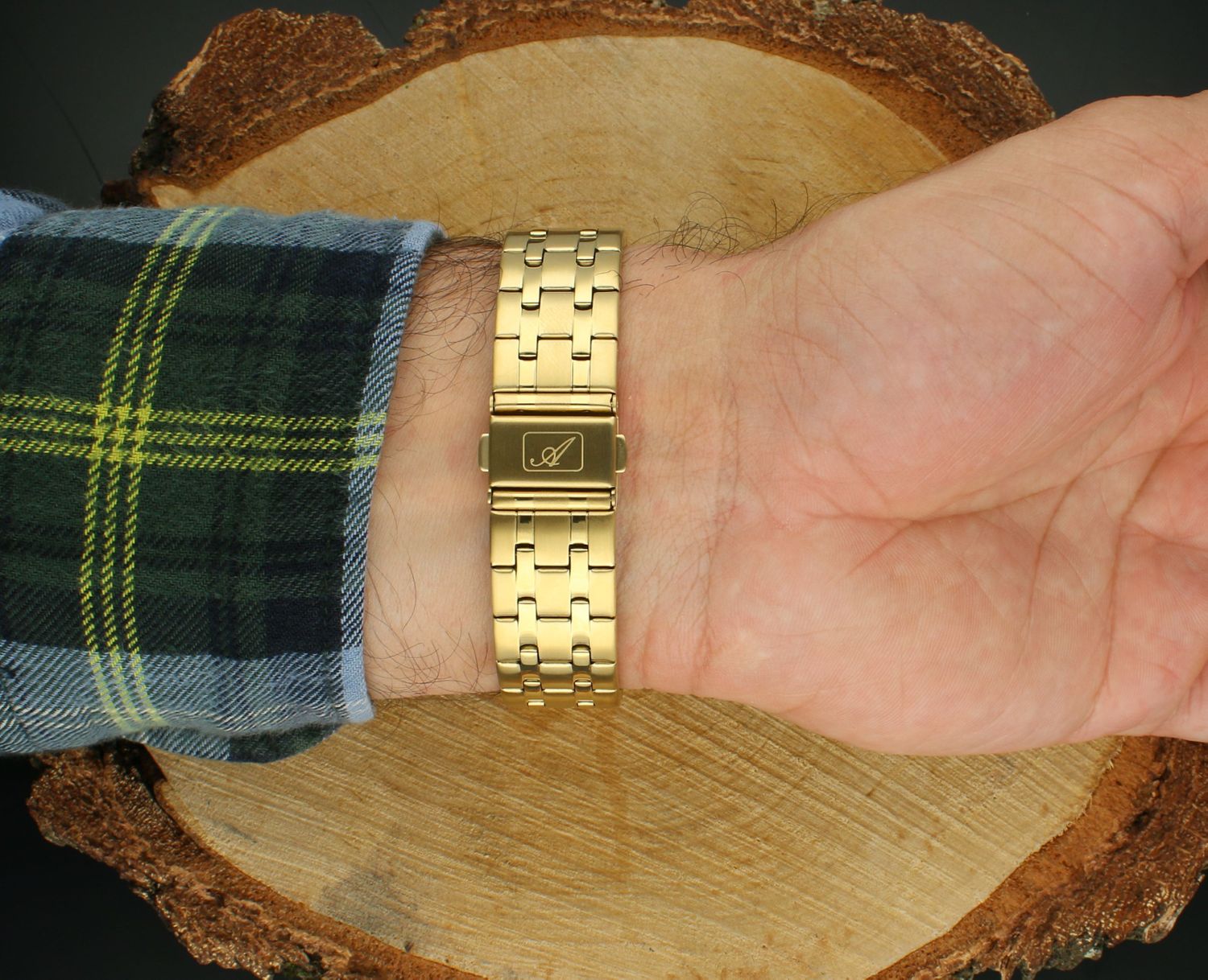 Elegancki zegarek męski Adriatica A1300.1123Q ze szwajcarskim mechanizmem, szafirowym szkłem i złotą bransoletą. Idealny na prezent – grawer gratis!.jpg