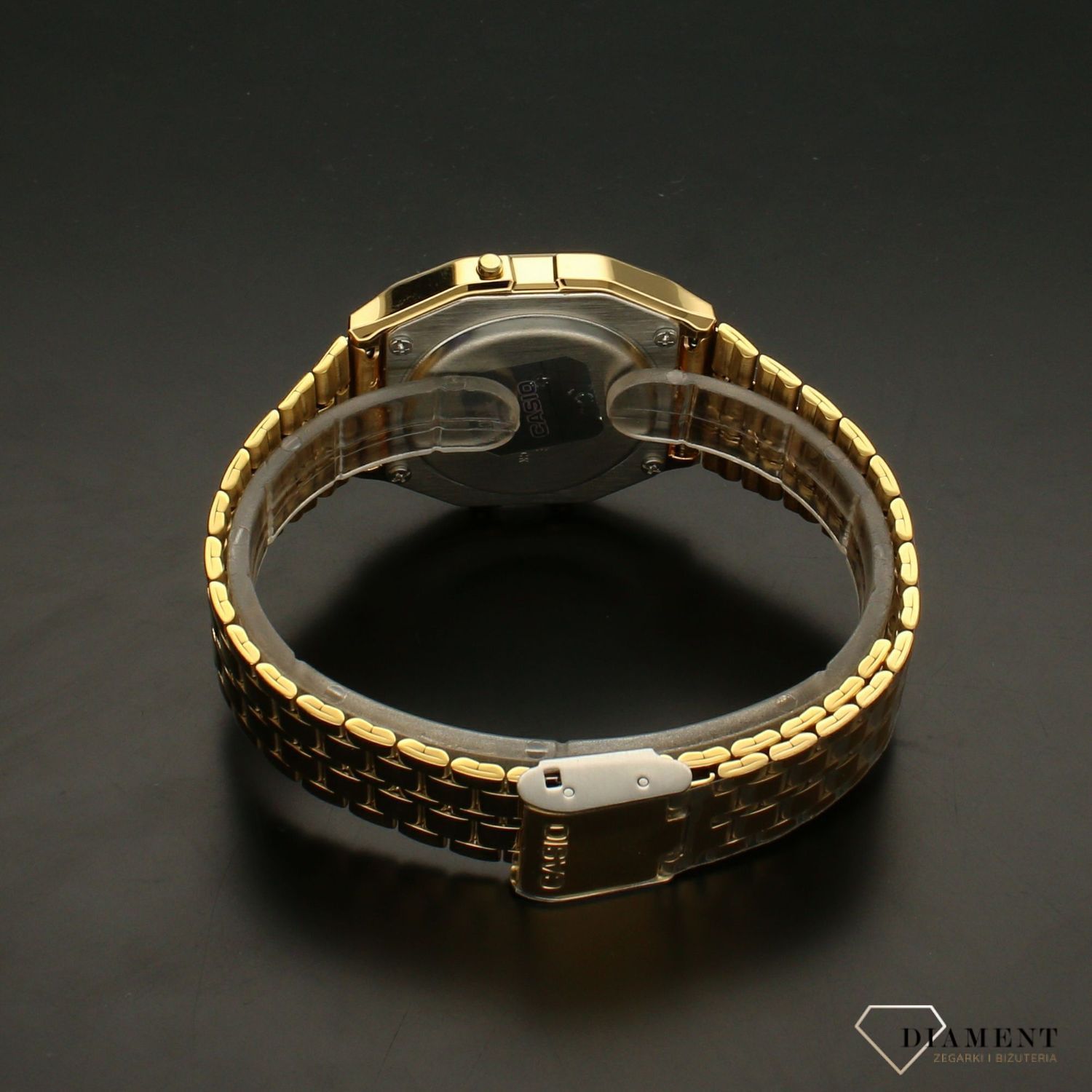 Zegarek elektroniczny na bransolecie w kolorze złota Casio Vintage A158WETG-9AEF.jpg