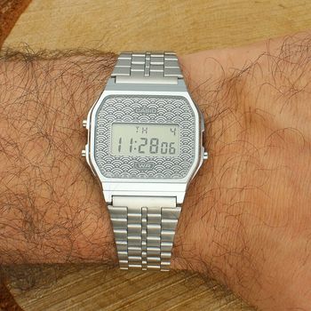 CASIO Vintage A159WEVJ-7ER  Zegarek Cyfrowy Retro Unisex na Stalowej Bransolecie szary.jpg