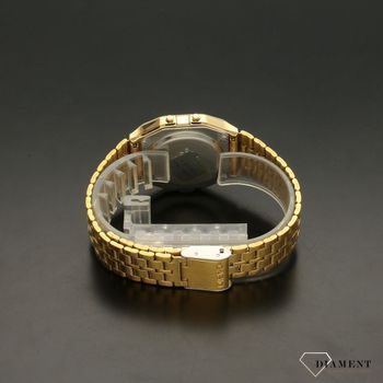 Zegarek męski w modnej prostokątnej kopercie w kolorze złotym. Zegarek to idealny pomysł na prezent i jednocześnie świetny dodatek do stylizacji. Zapraszamy!v (4).jpg