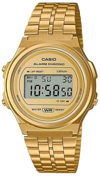 Zegarek damski Casio Vintage Iconic A171WEG-9AEF. Zegarek wyposażony w panel elektroluminescencyjny (LED), który powoduje podświetlenie całego wyświetlacza zegarka, dzięki czemu jest on dobrze widoczny na.jpg
