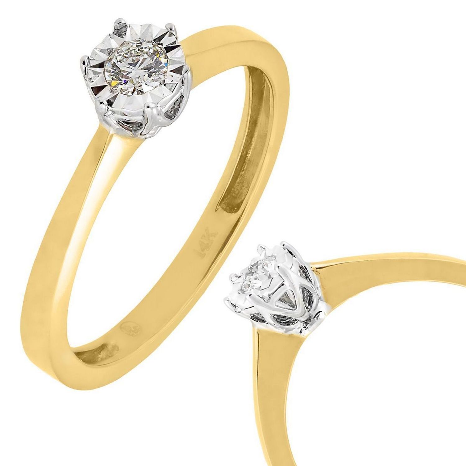 Pierścionek złoty z Diamentem Koronacja chwili 585 DIAMENT A210.jpg