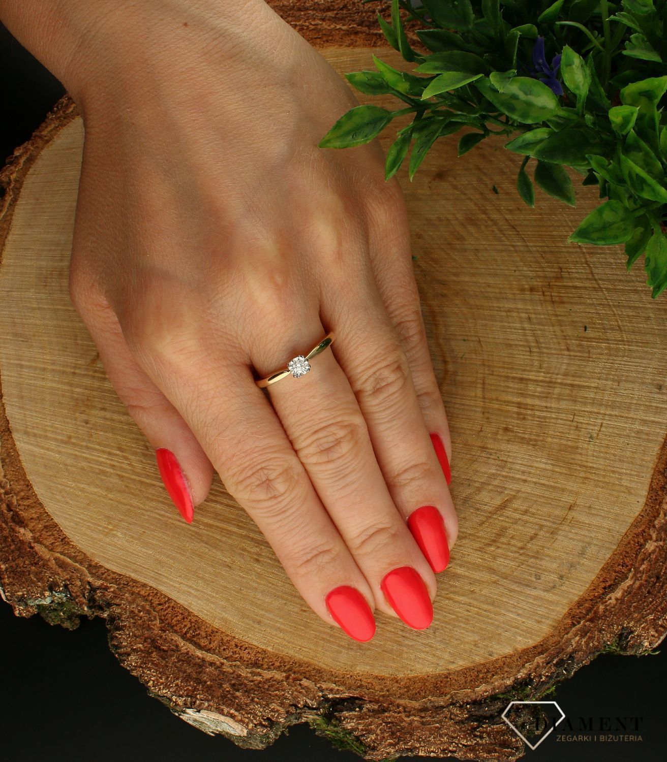 Pierścionek złoty z Diamentem Wyjątkowa chwila 585 DIAMENT A217.jpg