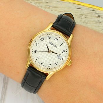 Zegarek damski Adriatica Classic A3000.1223Q złoty na czarnym pasku black.jpg