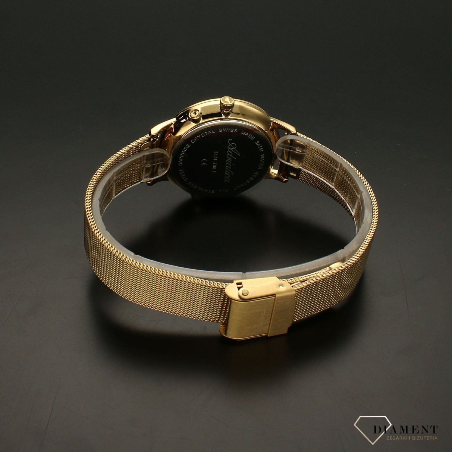 Zegarek damski na bransolecie złotej z fazami księżyca A3174.1111QF.jpg