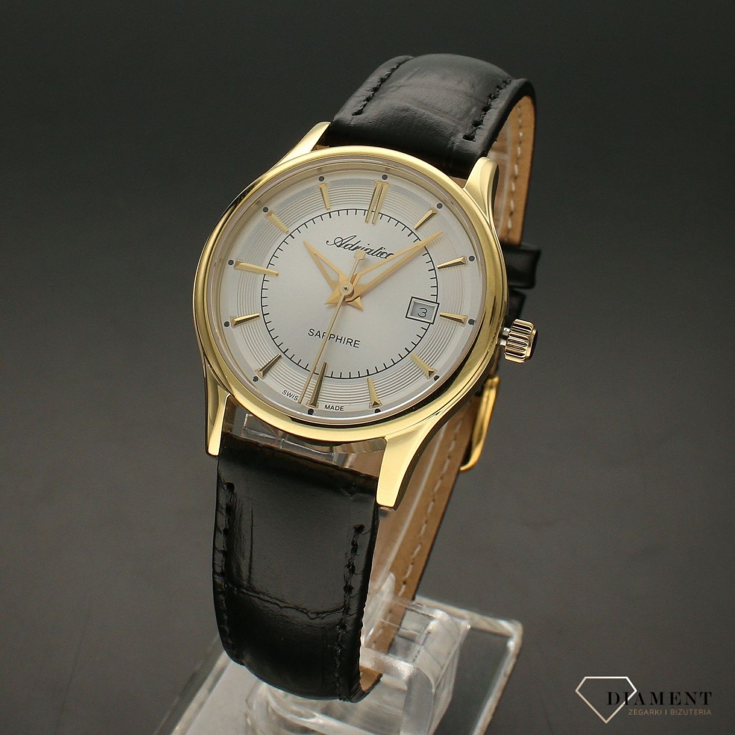 Zegarek damski na pasku z szafirowym szkłem A3196.1213Q.jpg