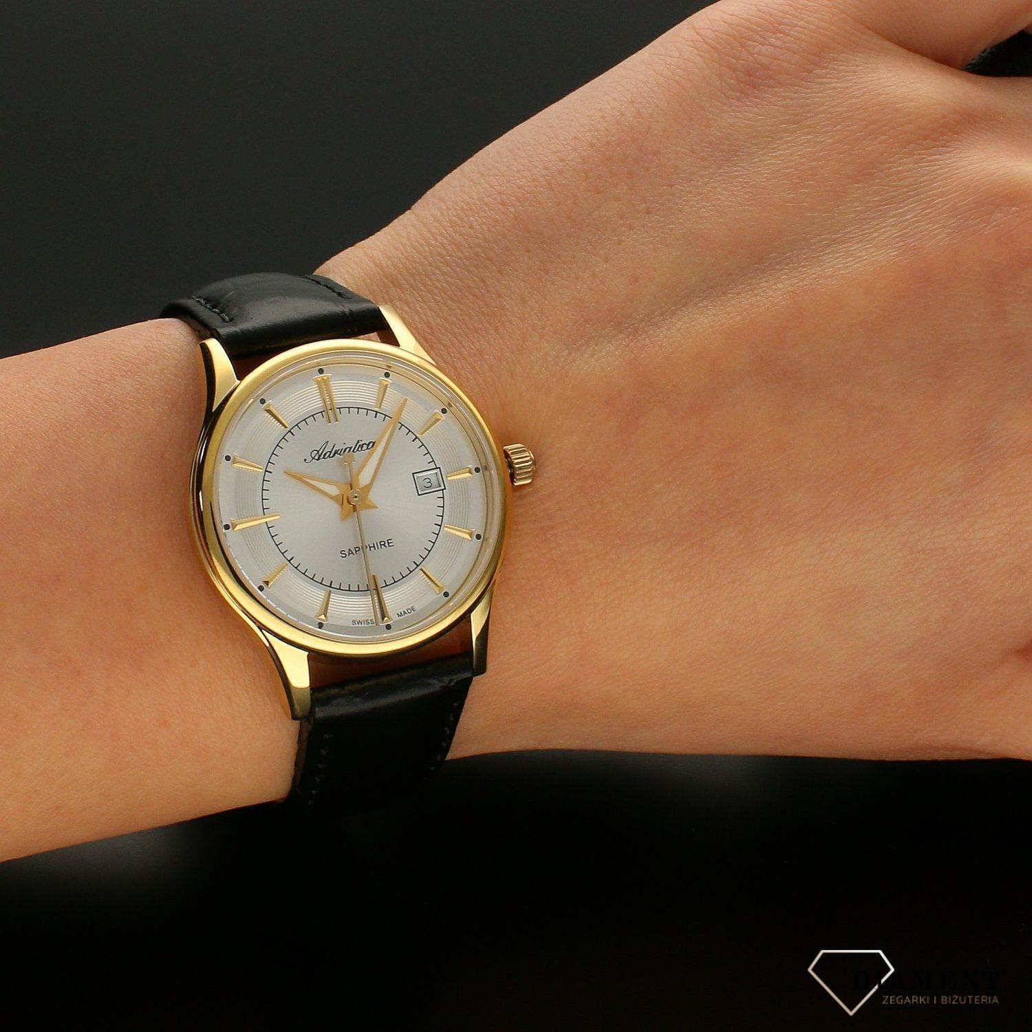 Zegarek damski na pasku z szafirowym szkłem A3196.1213Q.jpg