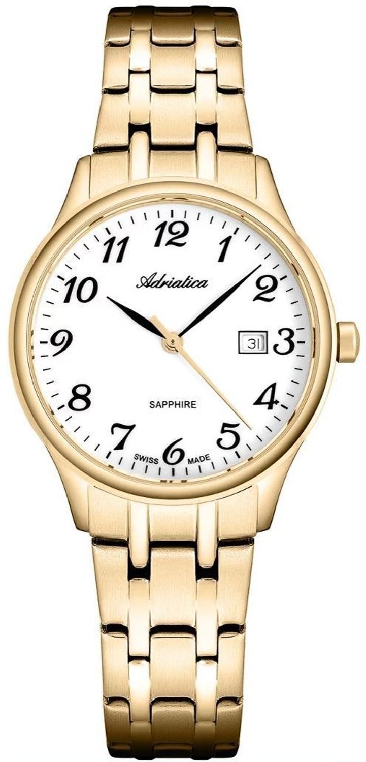 Adriatica A3300.1123Q – Złoty Zegarek Damski Swiss Made Szafirowe Szkło Datownik.jpg