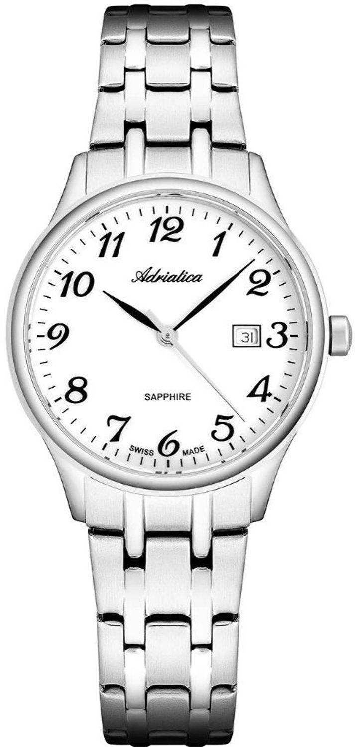 Zegarek Adriatica A3300.5123Q – Srebrny Zegarek Damski Swiss Made Szafirowe Szkło Datownik.jpg