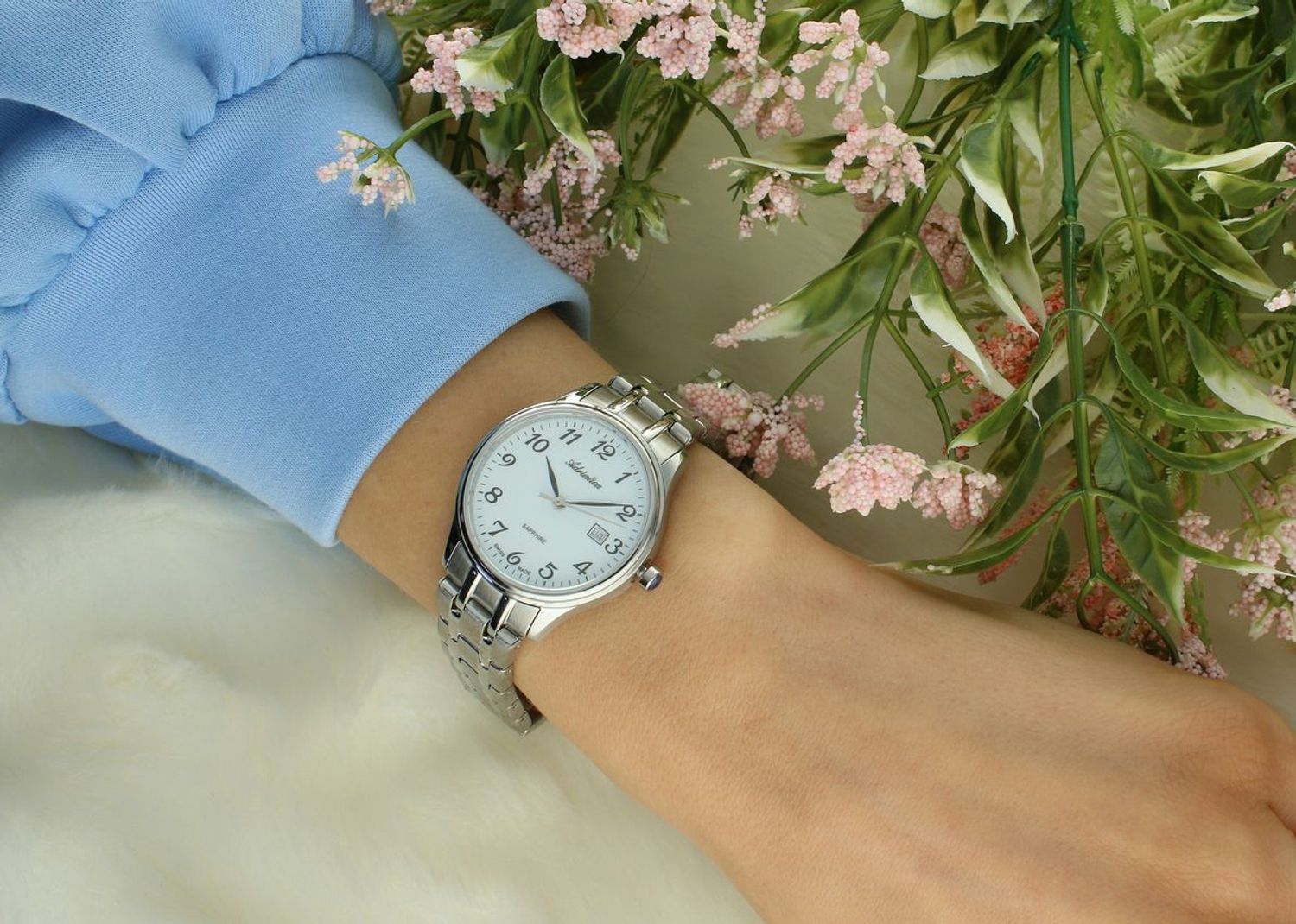 Zegarek Adriatica A3300.5123Q – Srebrny Zegarek Damski Swiss Made Szafirowe Szkło Datownik.jpg