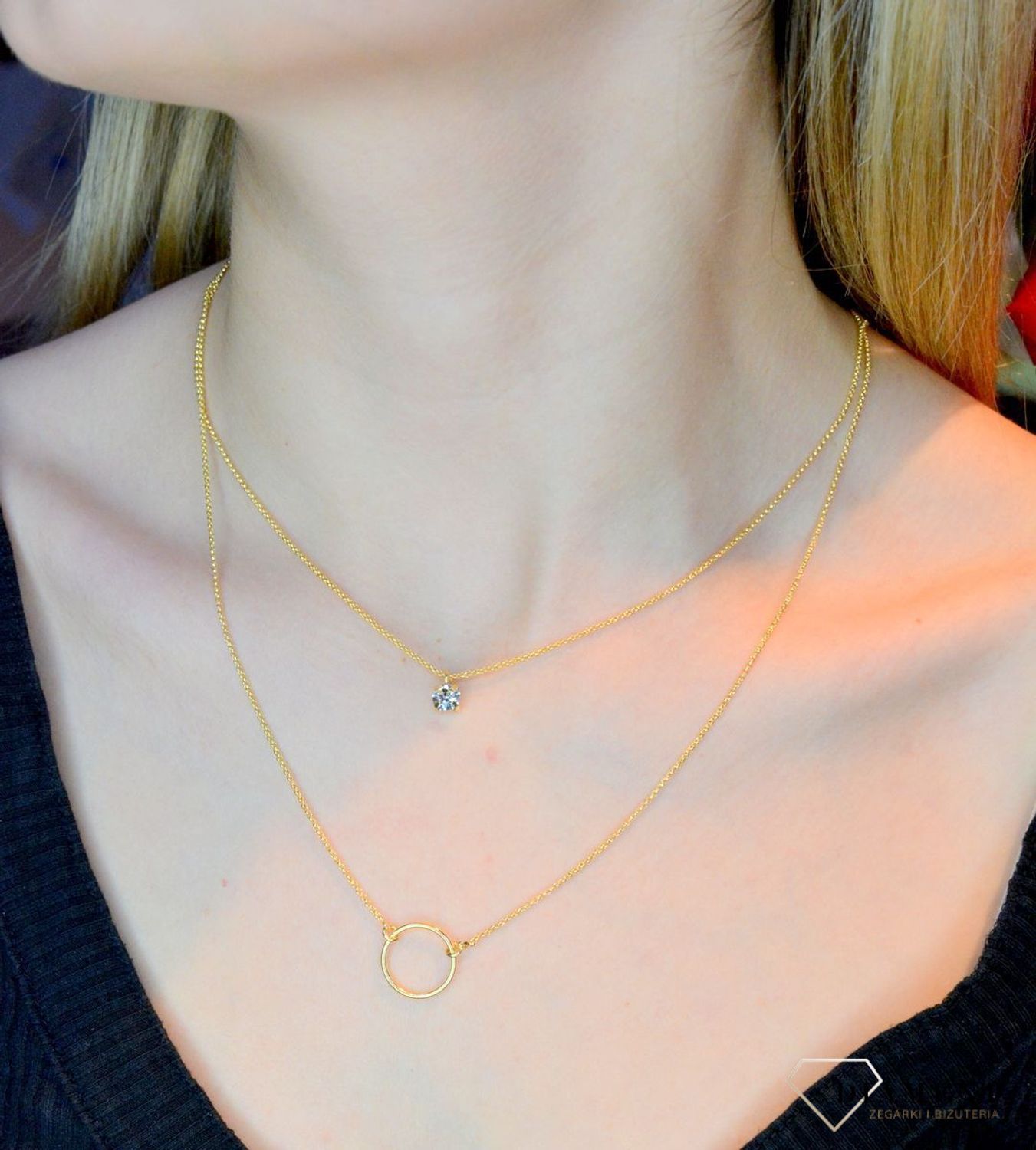 Naszyjnik pozłacany Victoria Cruz “ Kryształowe koło ” 925 A3365-DRG Wyjątkowa biżuteria z Victoria Cruz wykonana z najwyższej p.JPG