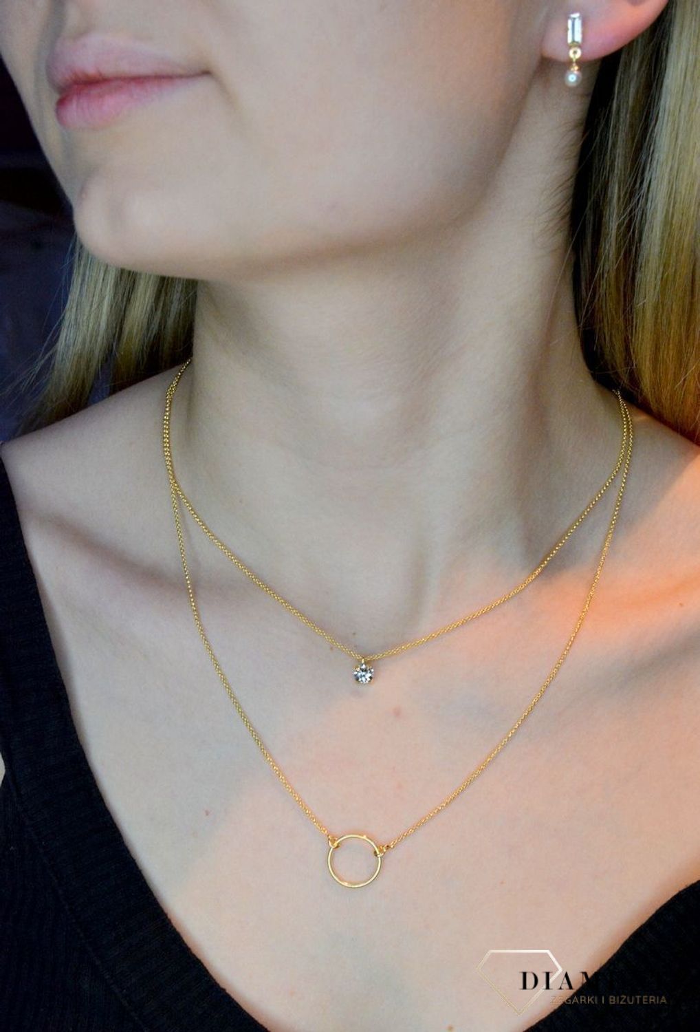 Naszyjnik pozłacany Victoria Cruz “ Kryształowe koło ” 925 A3365-DRG Wyjątkowa biżuteria z Victoria Cruz wykonana z najwyższej p.JPG