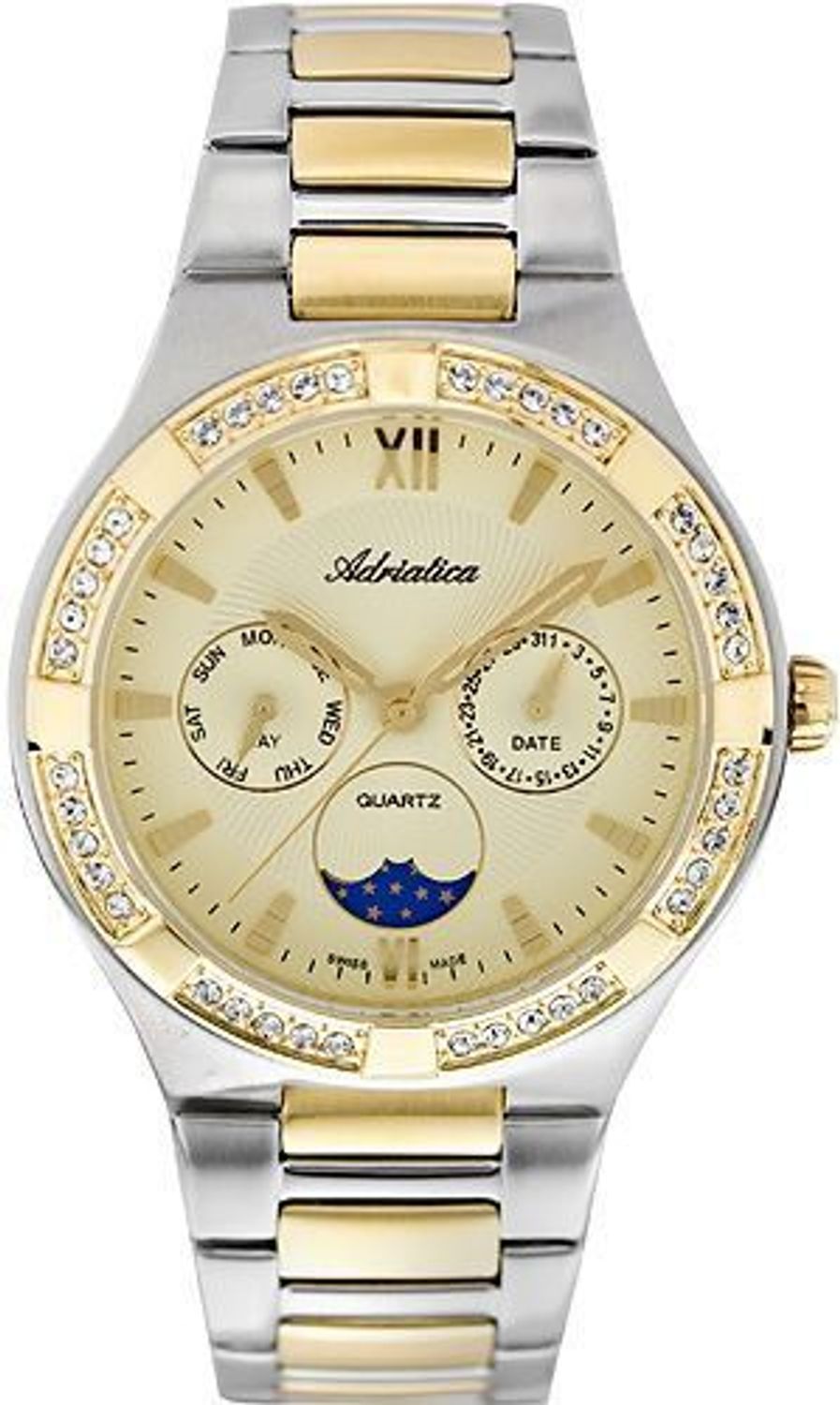Zegarek damski Adriatica Classic Moonphase A3421.2161QFZ. ✓Zegarki damskie ✓ Zegarki Adriatica ✓Złote zegarki✓ Damskie zegarki ✓Zegarek damski✓ Autoryzowany sklep✓ Kurier Gratis 24h✓ Gwarancja najniższej ceny✓ Grawer.jpg