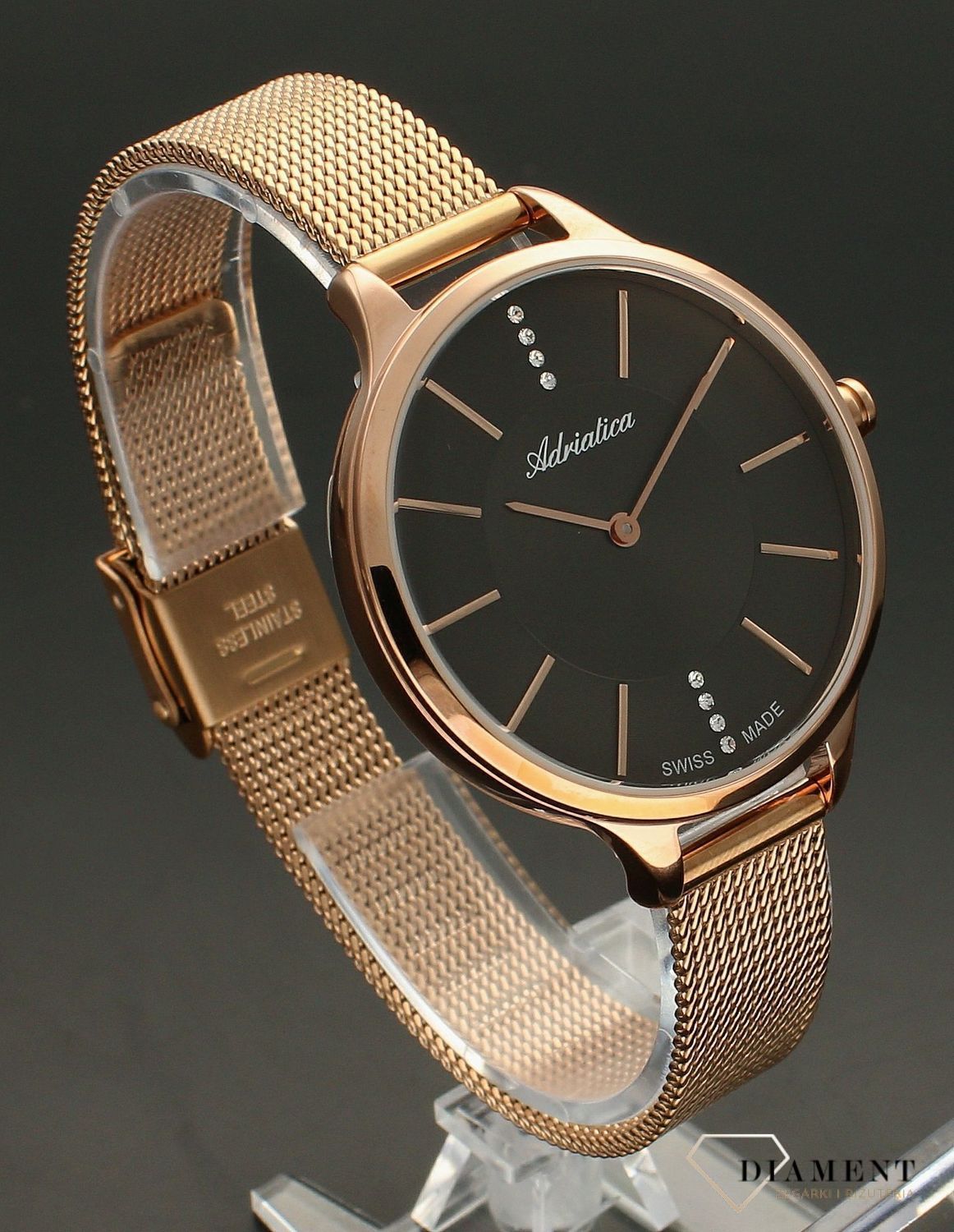 Zegarek damski na bransolecie w kolorze różowego złotaA3433.9116Q.25.jpg