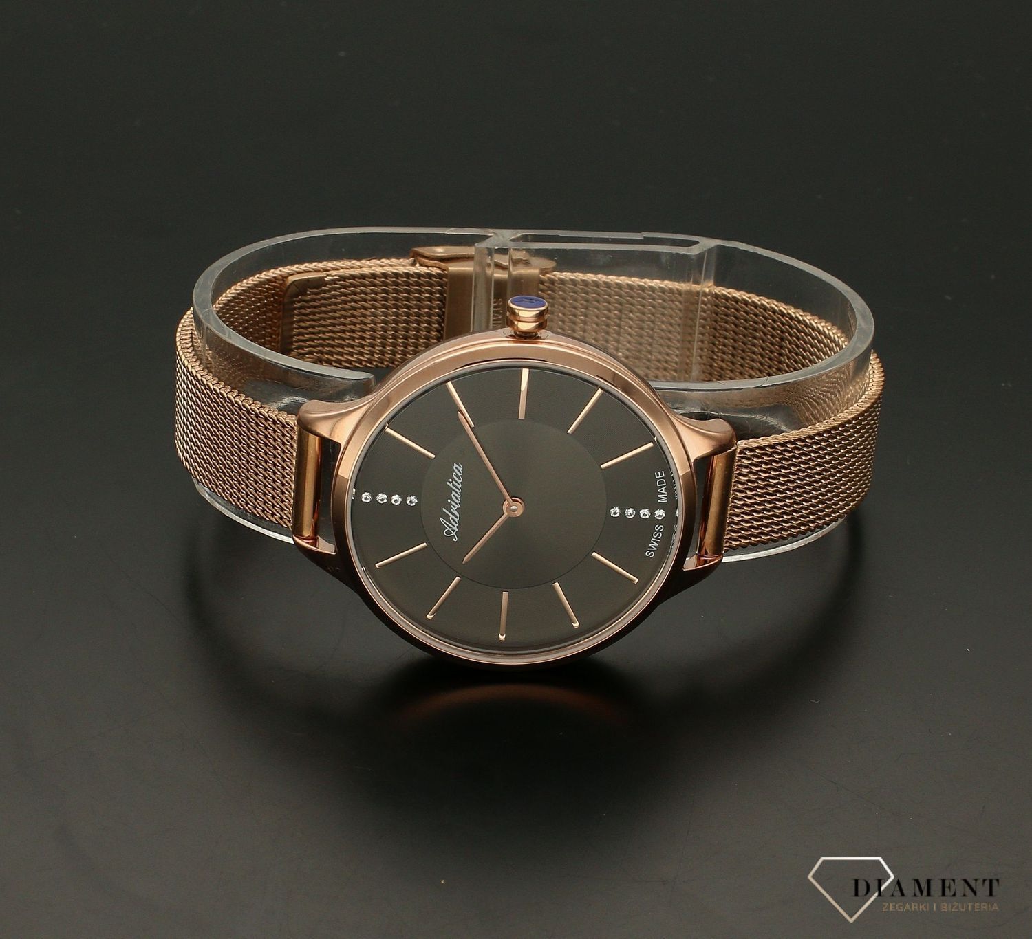 Zegarek damski na bransolecie w kolorze różowego złotaA3433.9116Q.25.jpg