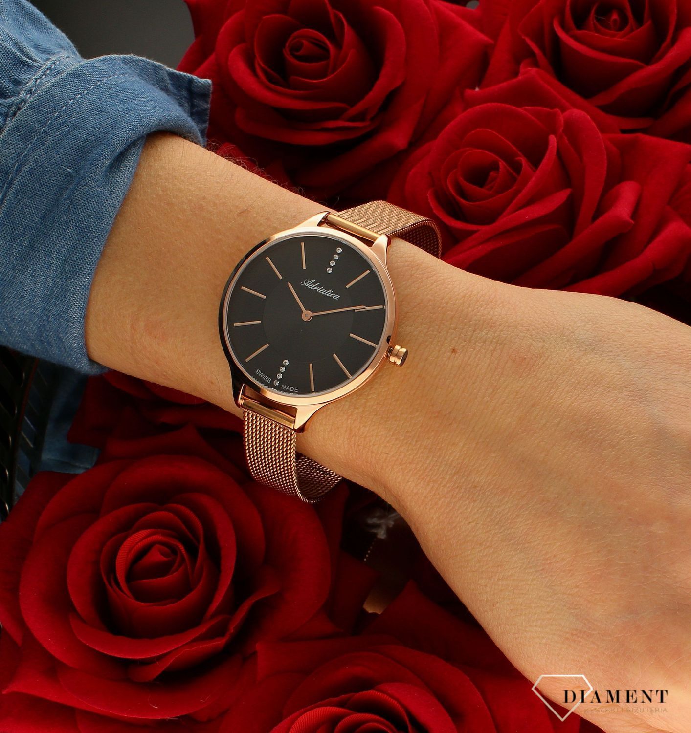 Zegarek damski na bransolecie w kolorze różowego złotaA3433.9116Q.25.jpg