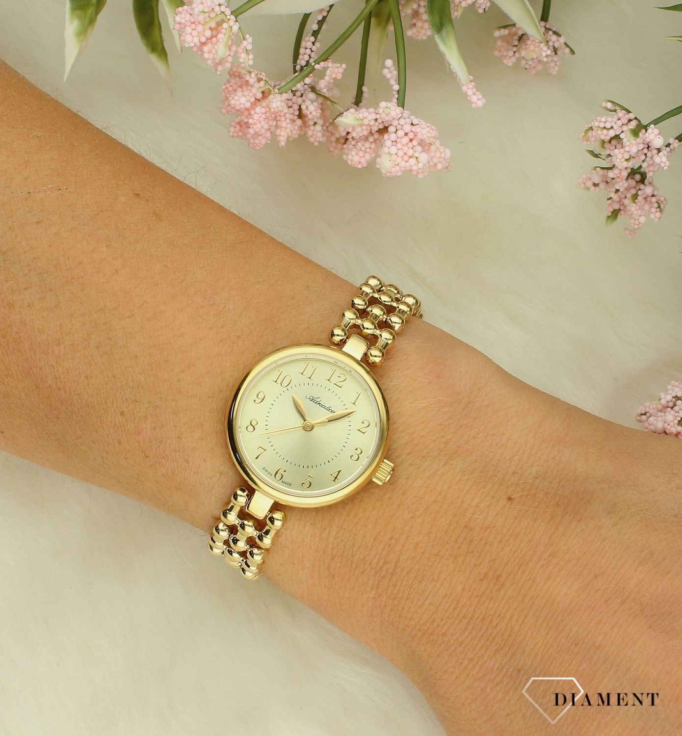 Zegarek damski Adriatica na złotej bransolecie biżuteryjnej A3474.1121Q.jpg